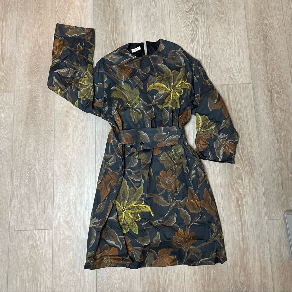 Dries Van Noten Floral Dress cotton silk midi dress